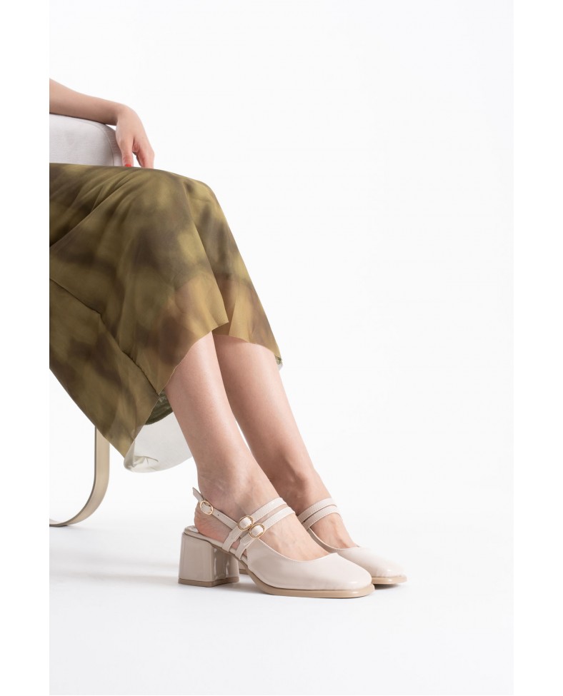 Bej Rugan Kadın Topuklu Ayakkabı TR02MS03B