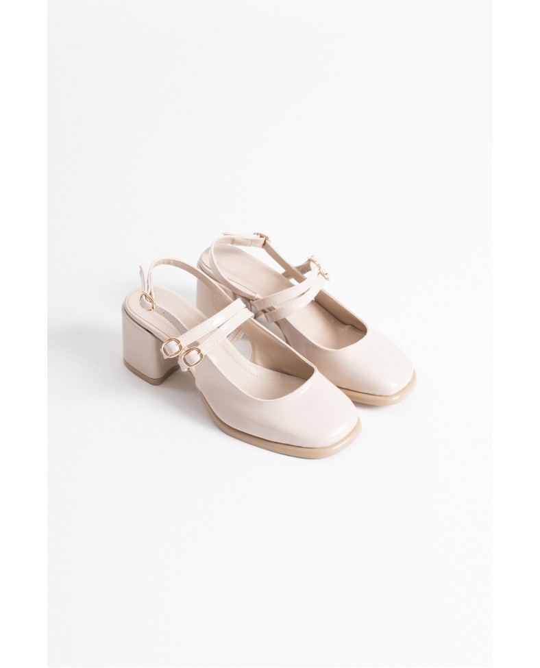 Bej Rugan Kadın Topuklu Ayakkabı TR02MS03B