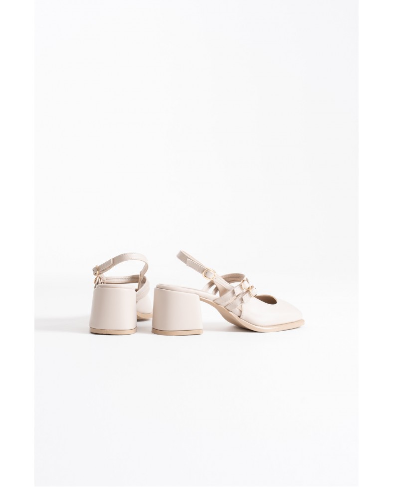 Bej Cilt Kadın Topuklu Ayakkabı TR02MS03D