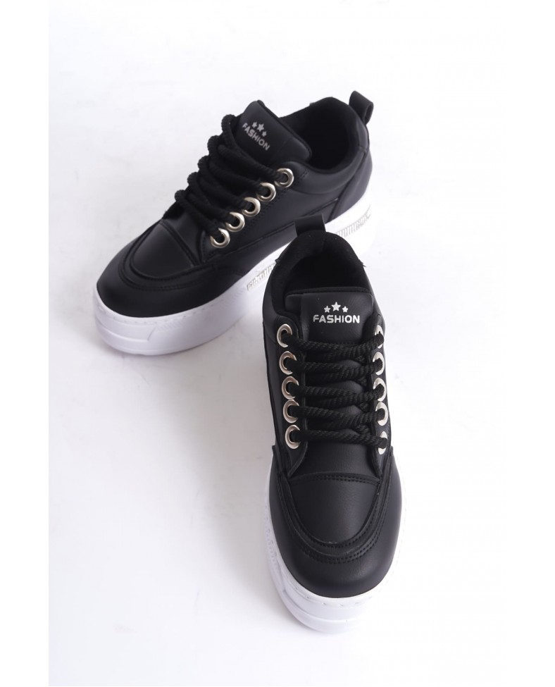 Siyah Kadın Gizli Topuklu Sneaker TR04MS01A