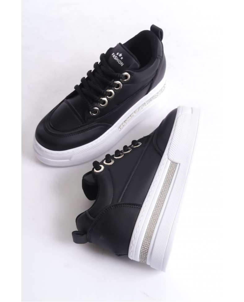 Siyah Kadın Gizli Topuklu Sneaker TR04MS01A