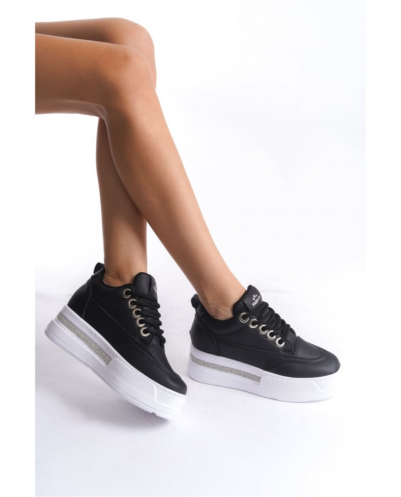 Siyah Kadın Gizli Topuklu Sneaker TR04MS01A