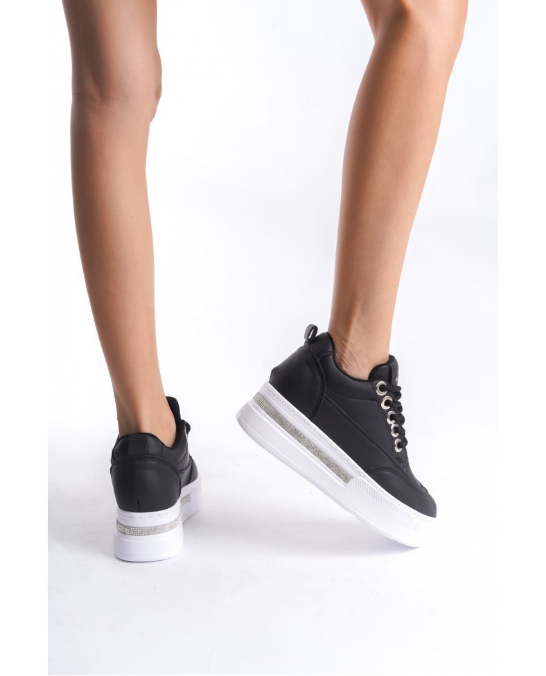 Siyah Kadın Gizli Topuklu Sneaker TR04MS01A