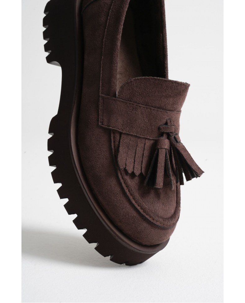 Kadın Günlük Acı Kahve Süet Loafer Ayakkabı TR10MS03E Somersan Giyim | Kadın, Erkek ve Çocuk Moda