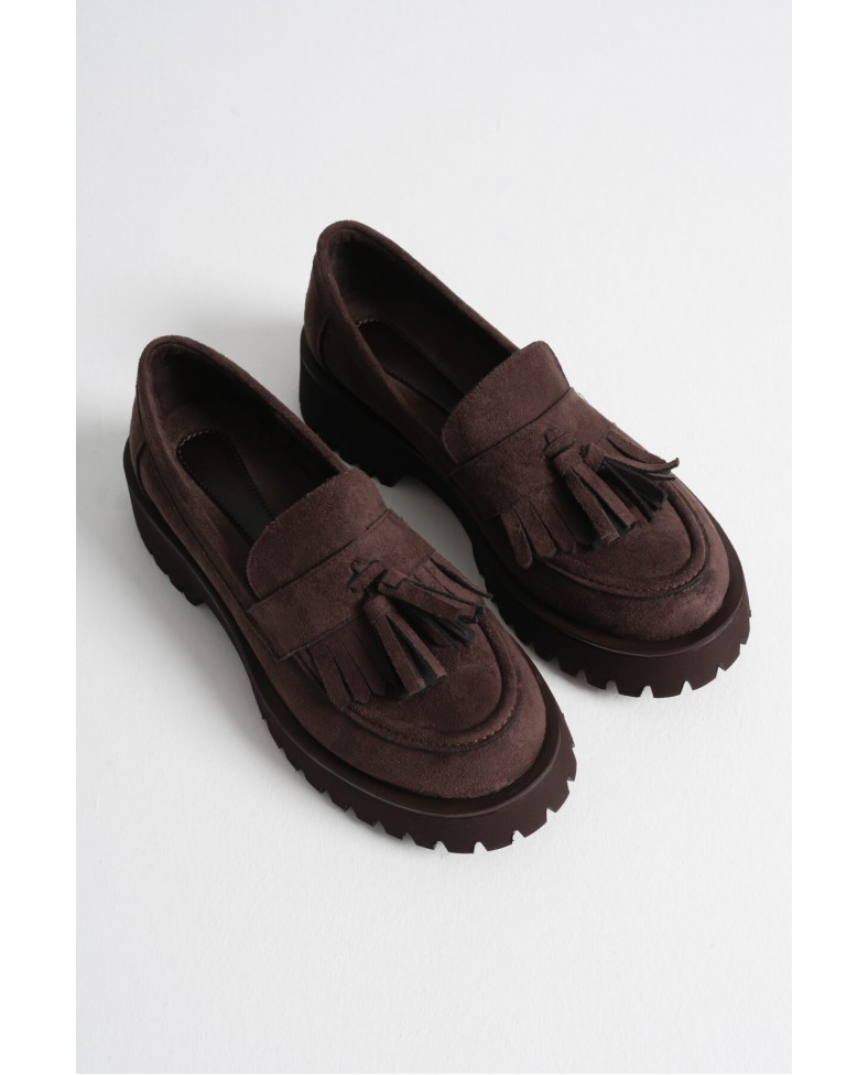 Kadın Günlük Acı Kahve Süet Loafer Ayakkabı TR10MS03E Somersan Giyim | Kadın, Erkek ve Çocuk Moda