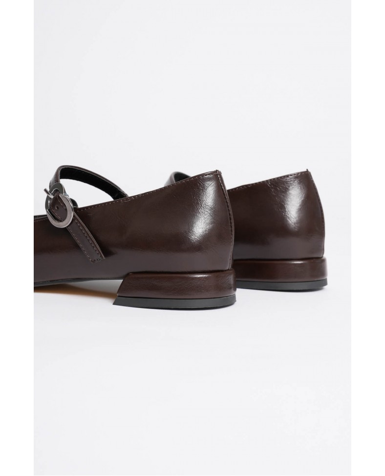 Kadın Acı Kahve Günlük Kısa Topuklu Ayakkabı TR23MS01B