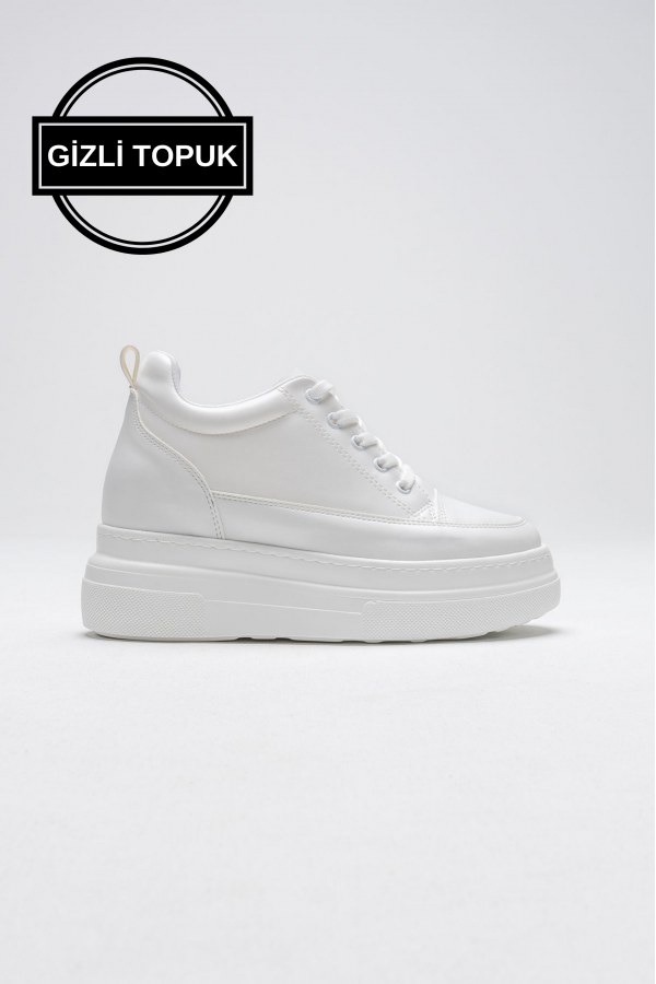 Kadın Gizli Topuk Beyaz Spor Ayakkabı