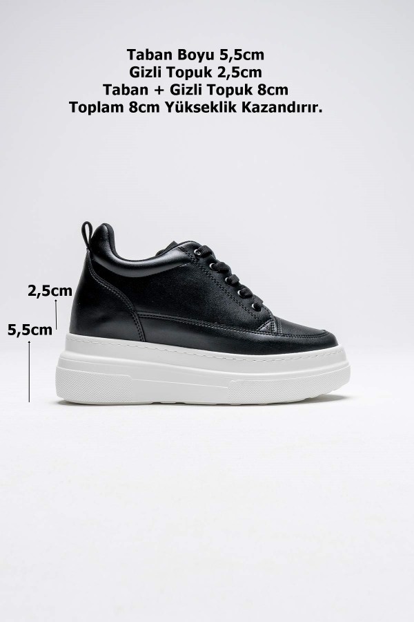 Kadın Gizli Topuk Siyah BT Spor Ayakkabı