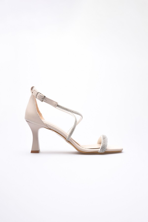 Bej Kadın Topuklu Sandalet TR12MY03C