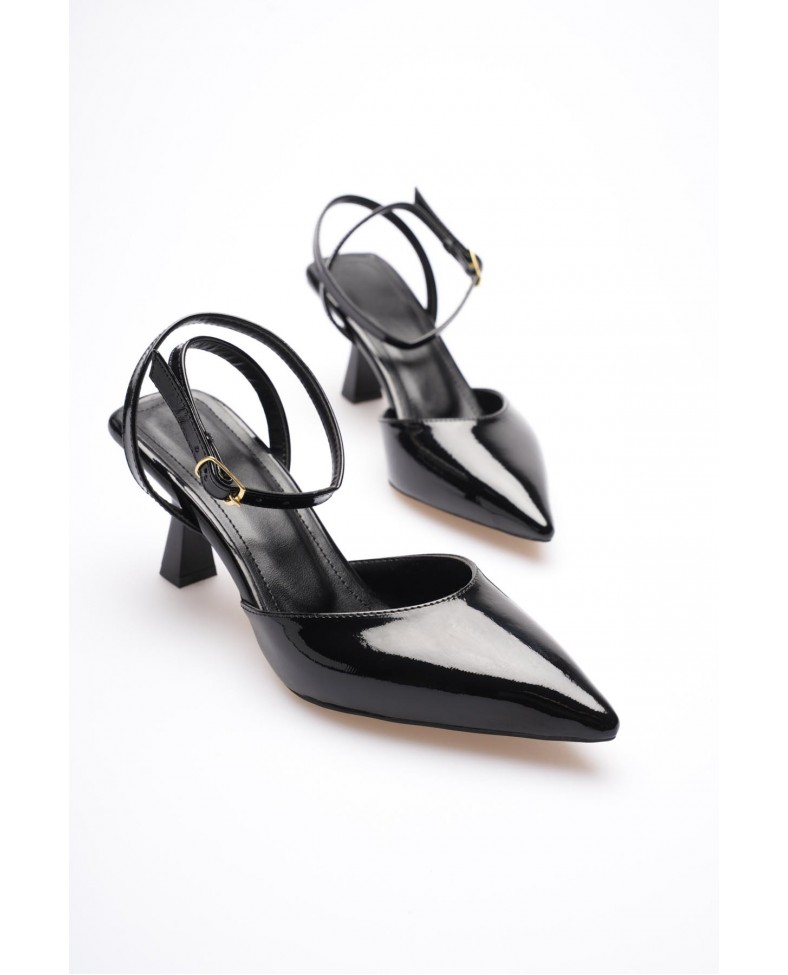 Kadın Siyah Rugan Topuklu Ayakkabı TR03MS02A