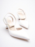 Kadın Beyaz Rugan Topuklu Ayakkabı TR03MS02B