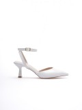 Kadın Beyaz Rugan Topuklu Ayakkabı TR03MS02B