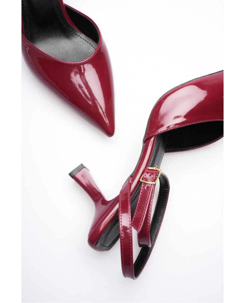 Kadın Bordo Rugan Topuklu Ayakkabı TR03MS02D