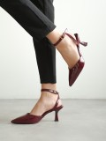 Kadın Bordo Rugan Topuklu Ayakkabı TR03MS02D