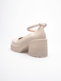 Kadın Bej Bilekten Baretli Günlük Ayakkabı TR06MS01D