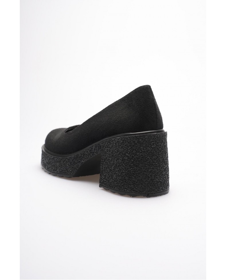 Siyah Süet Kadın Günlük Ayakkabı TR06MS04E