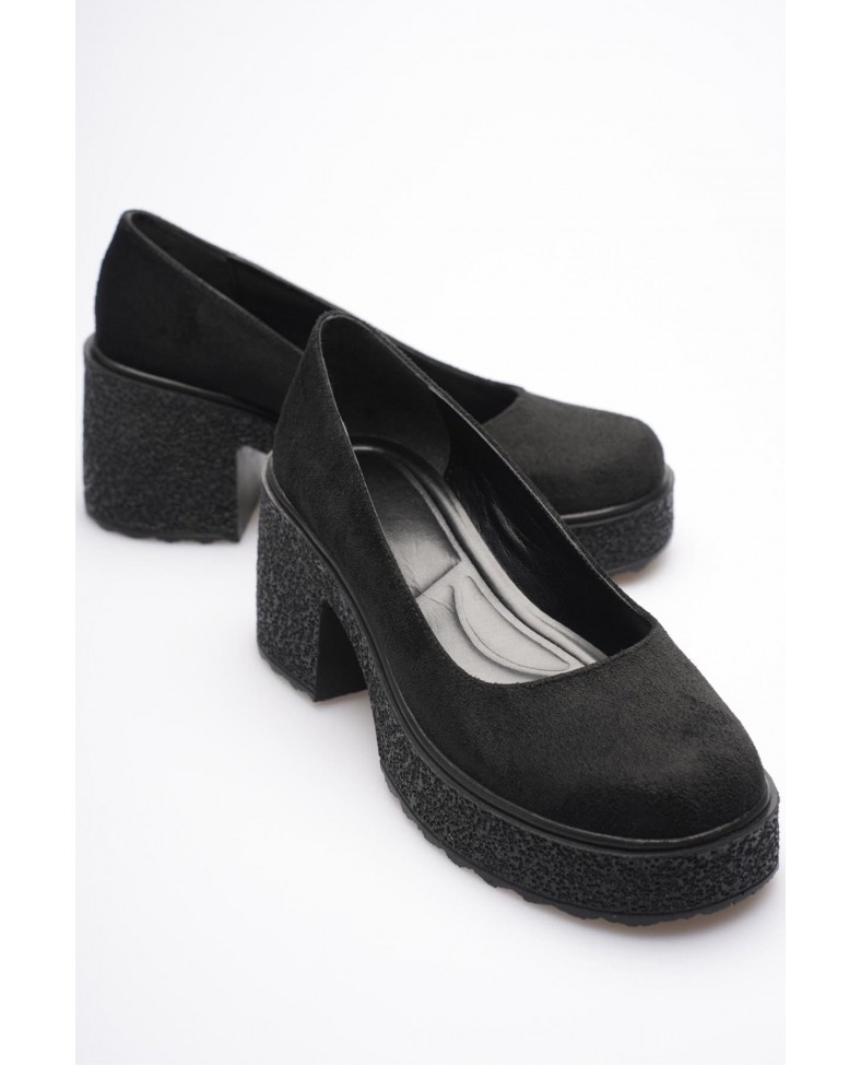 Siyah Süet Kadın Günlük Ayakkabı TR06MS04E