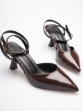 Acı Kahve Rugan Topuklu Ayakkabı TR03MS02E