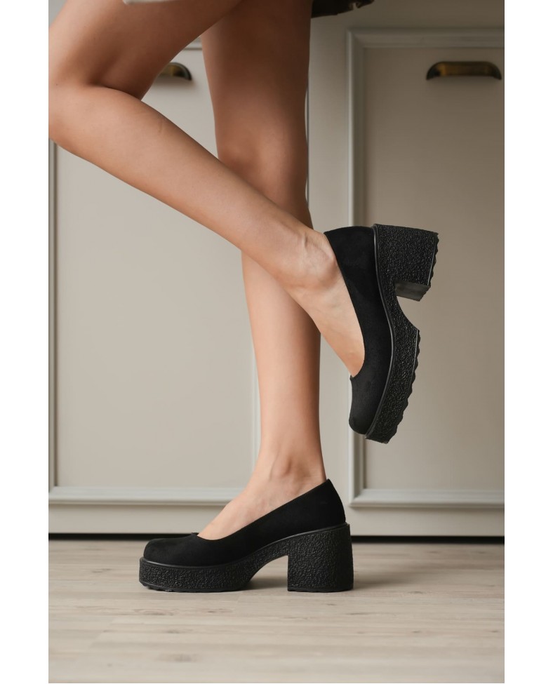 Siyah Süet Kadın Günlük Ayakkabı TR06MS04E