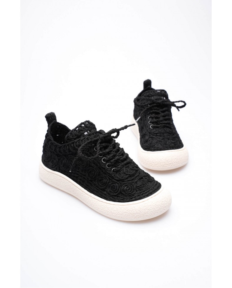 Kadın Bej Örgü Detaylı Günlük Sneaker Rahat ve Hafif Spor Ayakkabı TR01MY01A