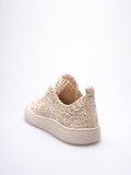 Kadın Bej Örgü Detaylı Günlük Sneaker Rahat ve Hafif Spor Ayakkabı TR01MY01C