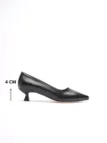 Siyah Kadın Günlük Kısa Topuklu Stiletto Ayakkabı TR20MS03A