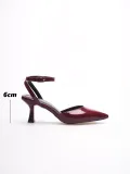 Kadın Bordo Rugan Topuklu Ayakkabı TR03MS02D