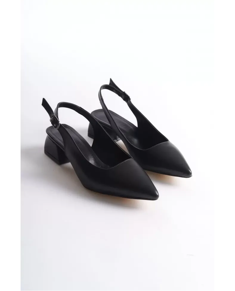Siyah Mat Kadın Topuklu Ayakkabı TR16MS04A