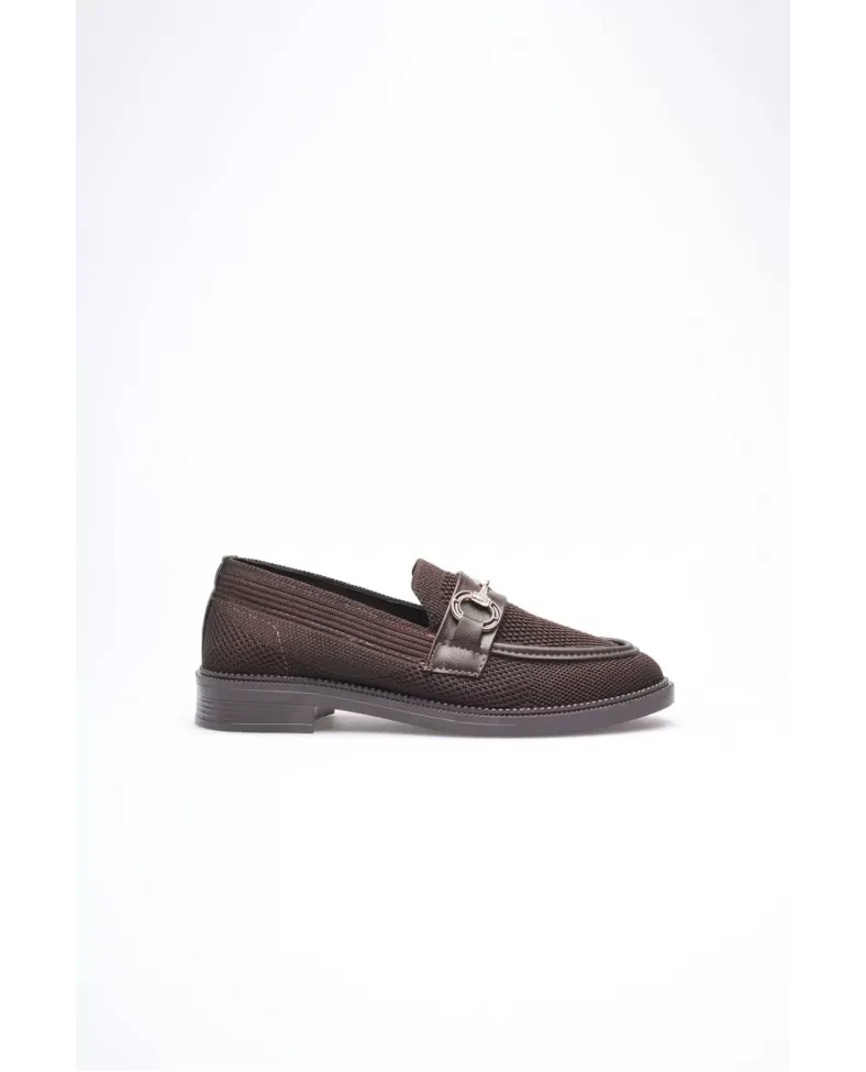 Acı Kahve Kadın Loafer Metal Tokalı Rahat Günlük Ayakkabı TR30MS02C