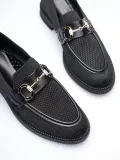 Siyah Kadın Loafer Metal Tokalı Rahat Günlük Ayakkabı TR30MS02A