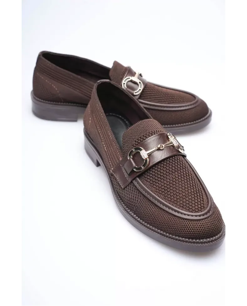 Acı Kahve Kadın Loafer Metal Tokalı Rahat Günlük Ayakkabı TR30MS02C