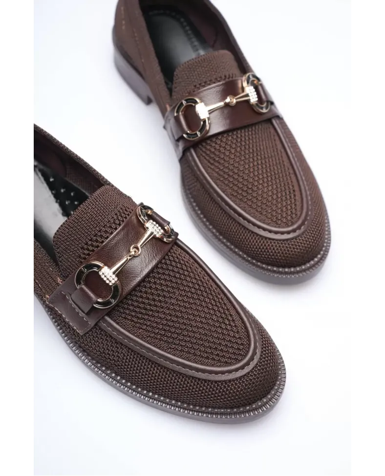 Acı Kahve Kadın Loafer Metal Tokalı Rahat Günlük Ayakkabı TR30MS02C