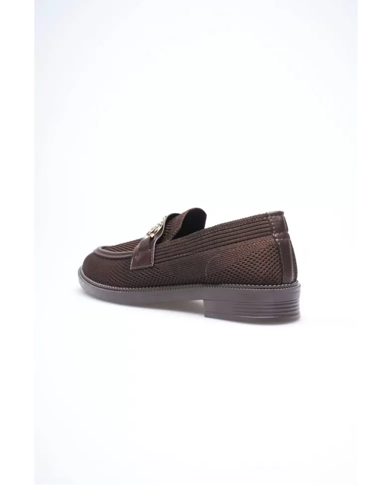 Acı Kahve Kadın Loafer Metal Tokalı Rahat Günlük Ayakkabı TR30MS02C