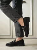 Siyah Kadın Loafer Metal Tokalı Rahat Günlük Ayakkabı TR30MS02A