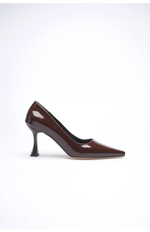 Kadın Rugan Acı Kahve Stiletto TR08MS27M