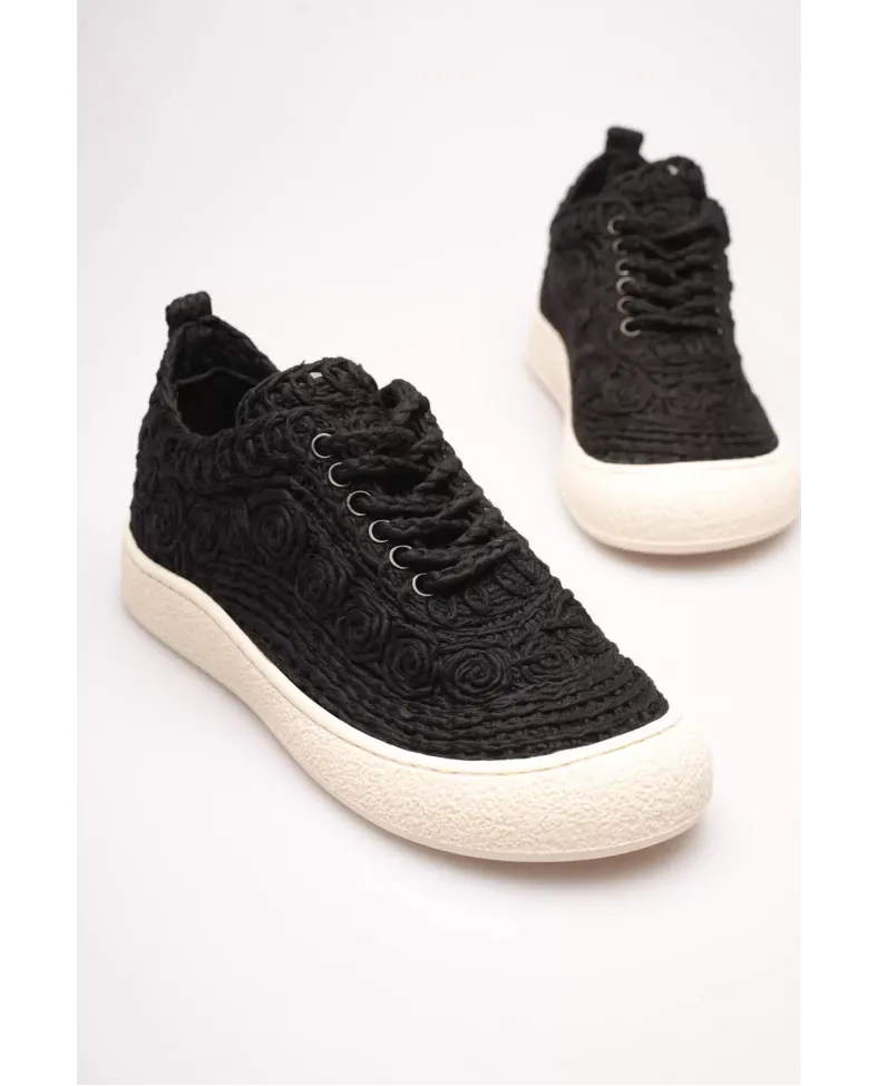 Kadın Bej Örgü Detaylı Günlük Sneaker Rahat ve Hafif Spor Ayakkabı TR01MY01A Somersan Giyim | Kadın, Erkek ve Çocuk Moda