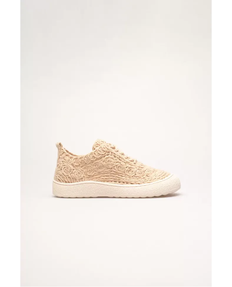 Kadın Bej Örgü Detaylı Günlük Sneaker Rahat ve Hafif Spor Ayakkabı TR01MY01C Somersan Giyim | Kadın, Erkek ve Çocuk Moda