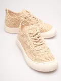 Kadın Bej Örgü Detaylı Günlük Sneaker Rahat ve Hafif Spor Ayakkabı TR01MY01C Somersan Giyim | Kadın, Erkek ve Çocuk Moda
