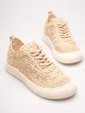 Kadın Bej Örgü Detaylı Günlük Sneaker Rahat ve Hafif Spor Ayakkabı TR01MY01C Somersan Giyim | Kadın, Erkek ve Çocuk Moda