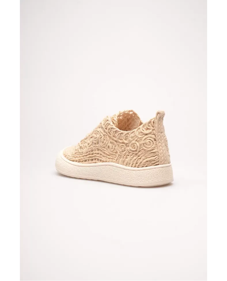 Kadın Bej Örgü Detaylı Günlük Sneaker Rahat ve Hafif Spor Ayakkabı TR01MY01C Somersan Giyim | Kadın, Erkek ve Çocuk Moda