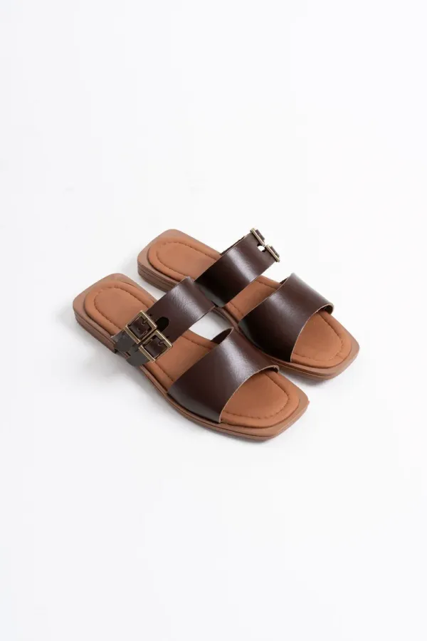 Acı Kahve Hakiki Deri Terlik TR31MY33D