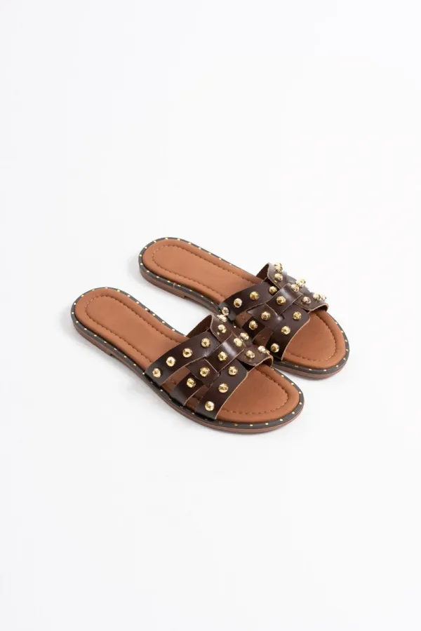 Acı Kahve Hakiki Deri Terlik TR31MY68F