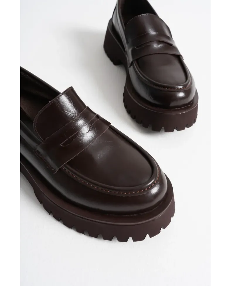 Kadın Günlük Acı Kahve Loafer Ayakkabı TR10MS02B