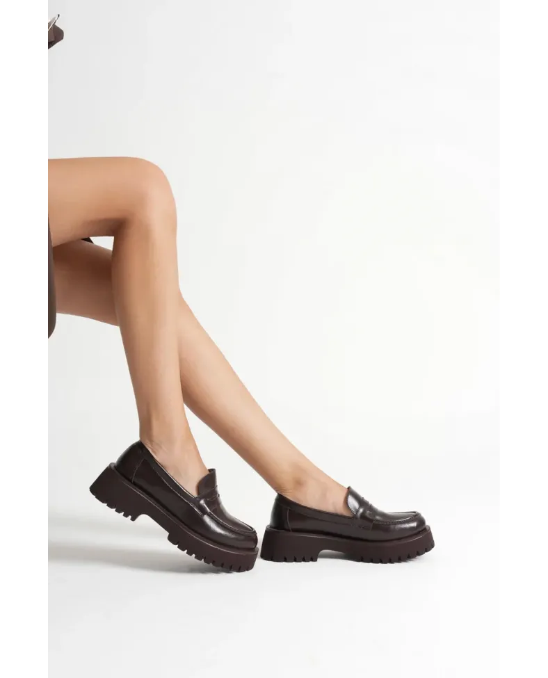 Kadın Günlük Acı Kahve Loafer Ayakkabı TR10MS02B