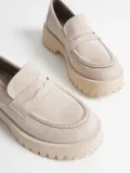 Kadın Günlük Bej Süet Loafer Ayakkabı TR10MS02D