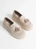 Kadın Günlük Bej Süet Loafer Ayakkabı TR10MS03D