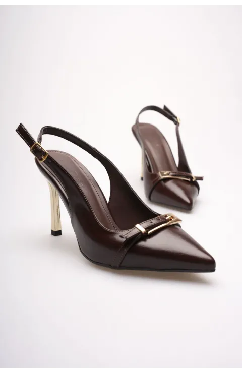 Kadın Acı Kahve Tokalı Topuklu Ayakkabı TR08MS34C