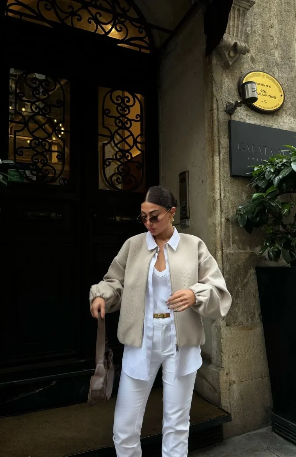 Kaşe Kaşmir Fermuarlı CEKET - Bej