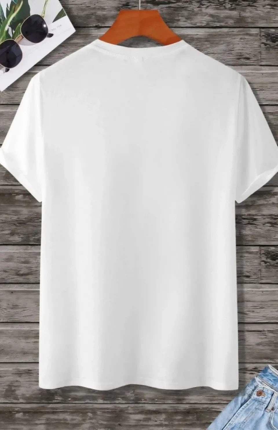 Unisex Baskılı Oversize T-Shirt - Beyaz