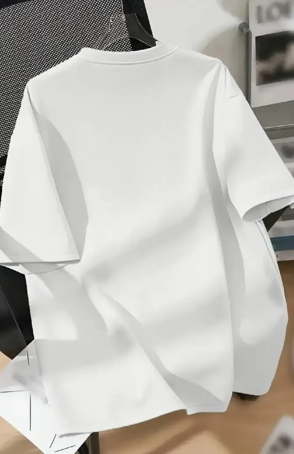 [Günlük T-Shirt] Hafif Kadın Günlük T-Shirt | Bol Kesim, Kısa Kollu, Yuvarlak Yaka, Eğlenceli Karikatür Ayı ve 